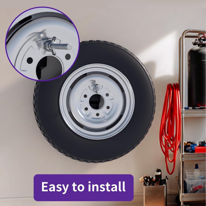 leevanoo Wall Mount Spare Tire Mount for Enclosed Trailers, Upgraded Spare Wheel Carrier Fit for Camper Spare Tire, Boat Trailer, Garages and Warehouses - Image 3